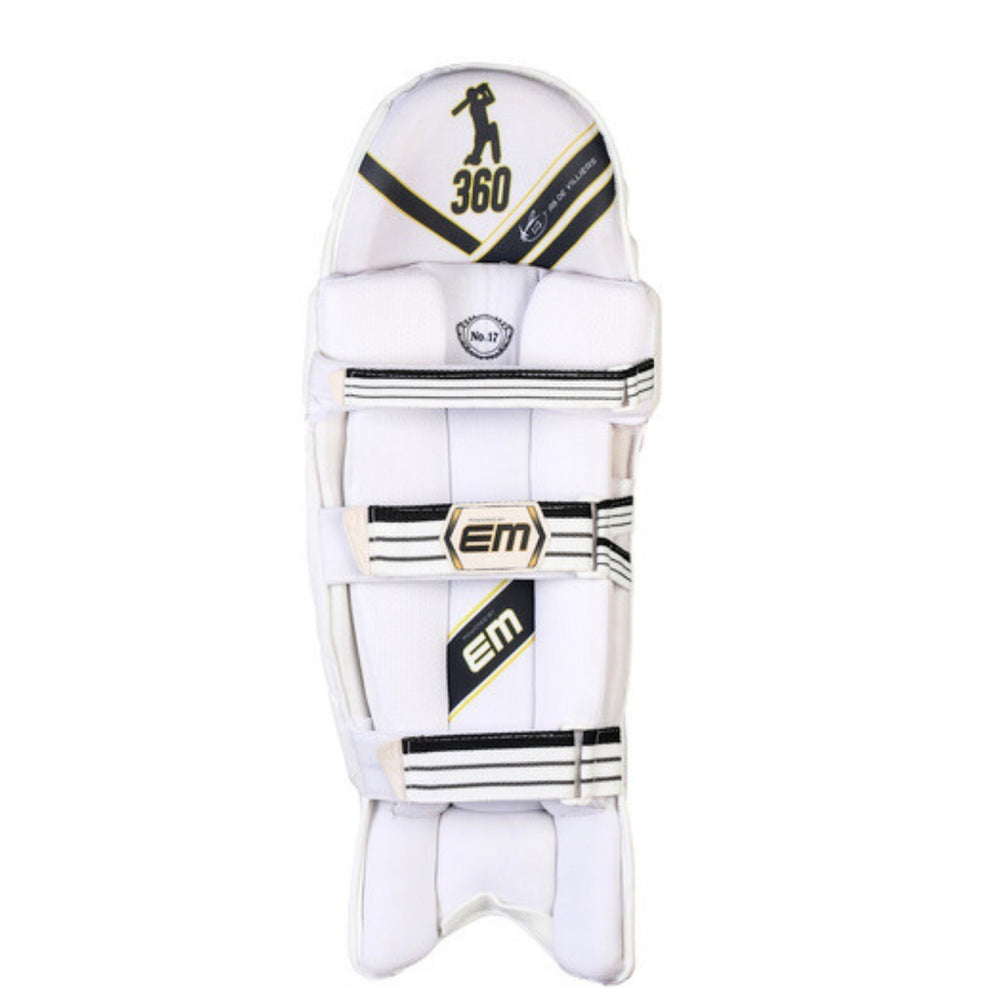 EM 360 Number 17 Cricket Batting Legguard Right Hand – ABD 360 No.17 Hi‑Density EVA Pads with Specialized Knee Socket - Best Price online Prokicksports.com