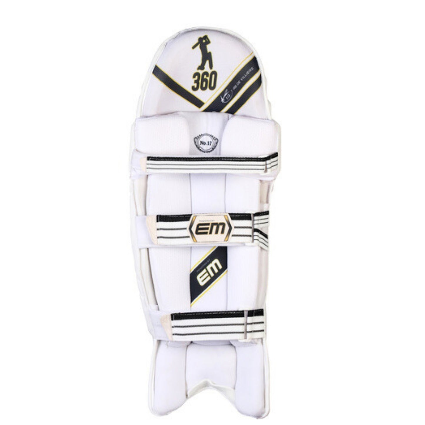 EM 360 Number 17 Cricket Batting Legguard Right Hand – ABD 360 No.17 Hi‑Density EVA Pads with Specialized Knee Socket - Best Price online Prokicksports.com