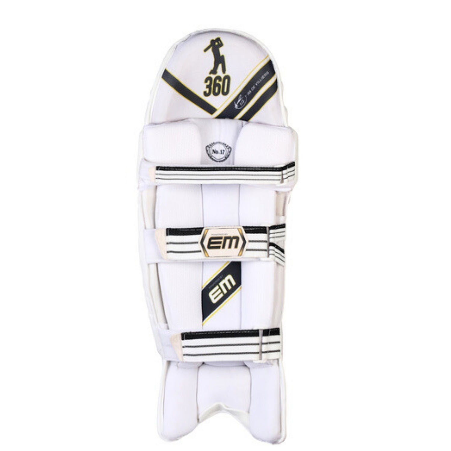 EM 360 Number 17 Cricket Batting Legguard Right Hand – ABD 360 No.17 Hi‑Density EVA Pads with Specialized Knee Socket - Best Price online Prokicksports.com