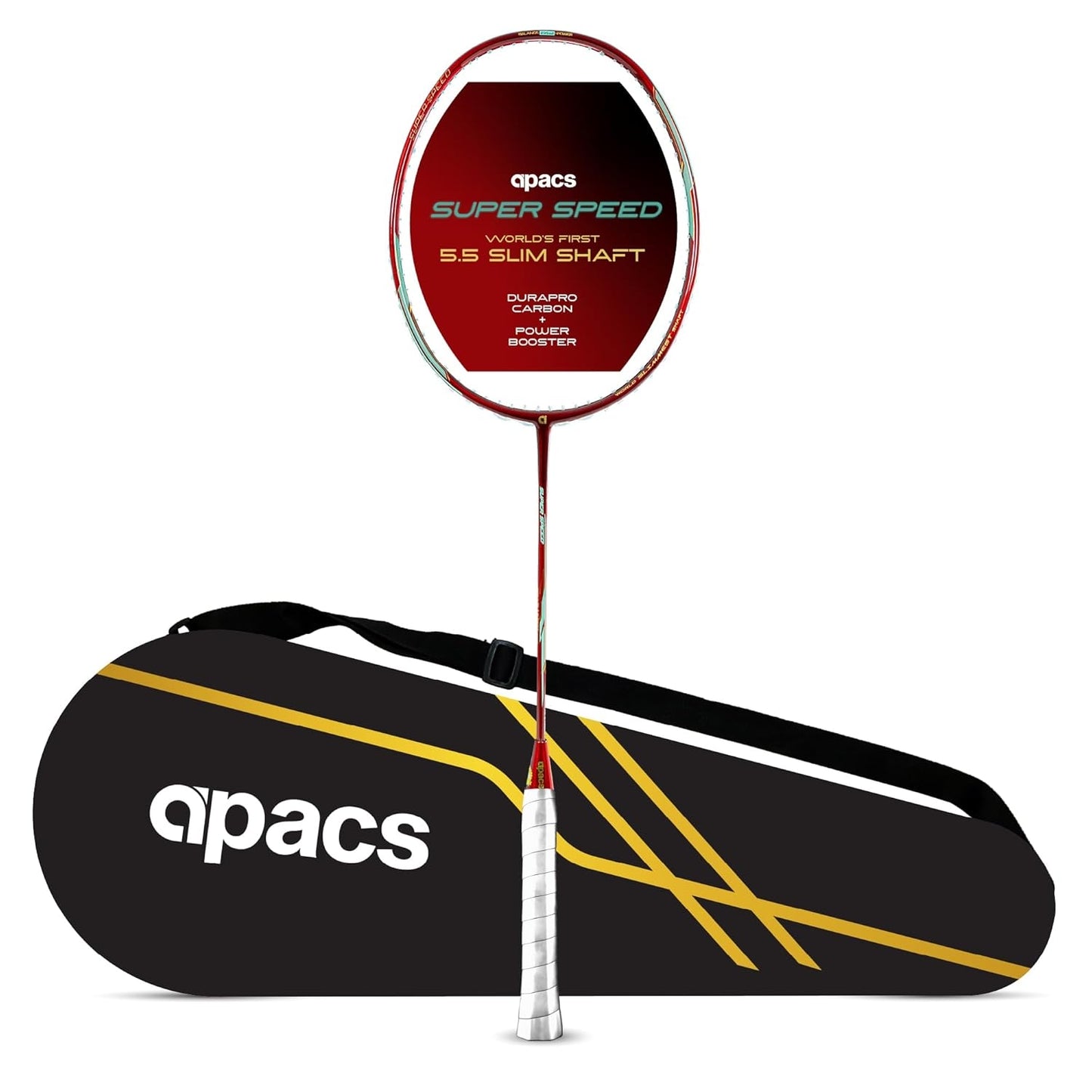 Apacs Super Speed Unstrung Badminton Racquet 6UG1 | Japan HM Graphite Racquet with 5.5mm Slim Shaft & Aero Box Frame