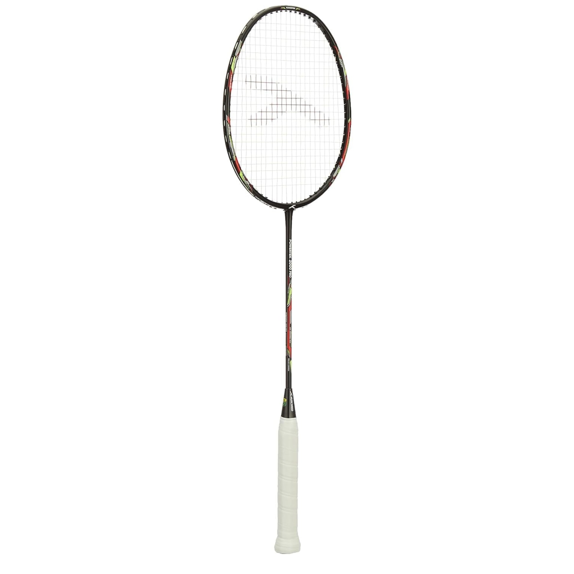 HUNDRED Powertek 2000 Pro Strung Badminton Racquet – Black | Head-Heavy Power Racquet with Carbon Graphite Shaft & Curve² Frame - Best Price online Prokicksports.com