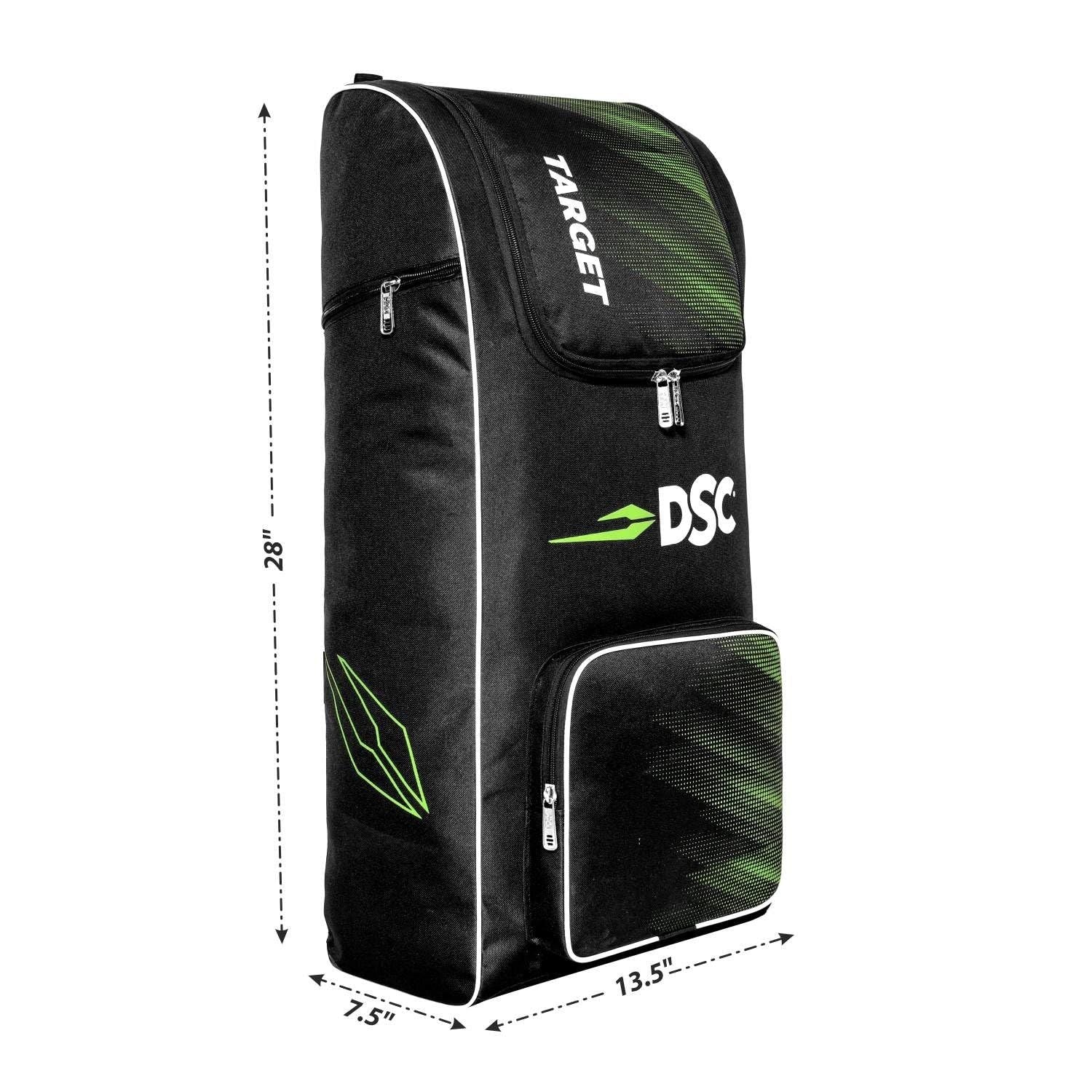 DSC Target Cricket Kit Bag – Spacious Cricket Gear Bag with Durable Fabric, Multiple Compartments & Professional Design - Best Price online Prokicksports.com