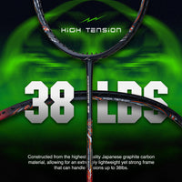Hundred Predator Extra Strong Japan Made Graphite Unstrung Badminton Racket (38 lbs Max Tension) | Flexible Shaft Attacking Racquet with Full Cover - Best Price online Prokicksports.com