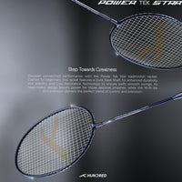 Hundred Powertek Star Strung Badminton Set (Pack of 2 Racquets) | Lightweight Aluminium Frame with Pre-Strung Strings, Full Cover & Shuttlecock Combo for Beginners