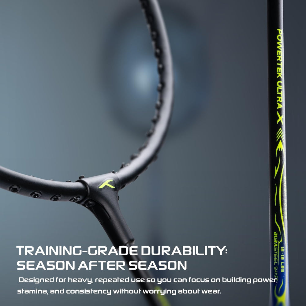 Hundred Powertek Ultra X Strung Badminton Set (2 Racquets) | Lightweight Aluminium Frame with Head-Heavy Balance, Full Cover | Beginner Friendly Combo Kit