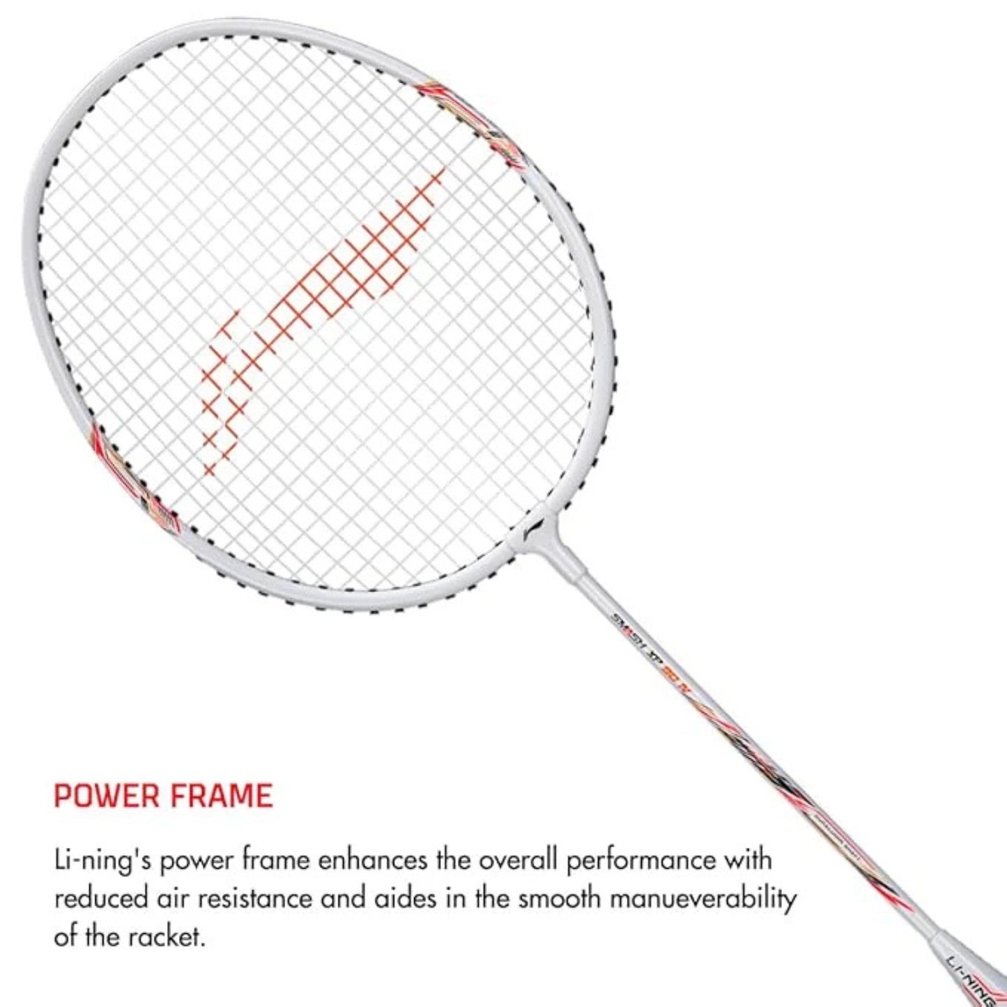 Li-Ning Smash XP 90 IV Strung Badminton Racquet with Full Cover (Pack of 2) G5 White/Orange | Lightweight Beginner Racquets - Best Price online Prokicksports.com