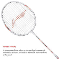Li-Ning Smash XP 90 IV Strung Badminton Racquet with Full Cover (Pack of 2) G5 White/Orange | Lightweight Beginner Racquets - Best Price online Prokicksports.com
