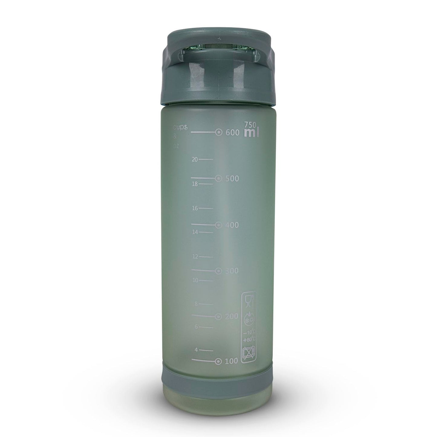 Vector X 600ML Plastic Sports Water Bottle | Leak-Proof Flip Top Cap | Non-Toxic BPA Free | Hydration Bottle with Easy Carry Handle & Volume Markings