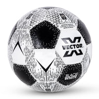 Vector X 32 Panel Black & White Rubberized Hand Stitched Indoor/Outdoor Football with Latex Bladder, Black/White, Size 5, Suitable for Match and Training for Adults 15+ Years - Best Price online Prokicksports.com