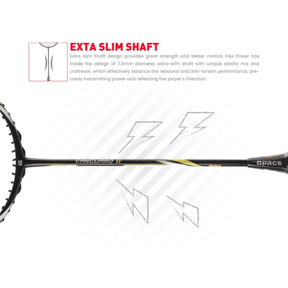 Apacs Vanguard 11 Unstrung Badminton Racquet | High Modulus Graphite | Head Heavy Balance | Maximum Power | Durable Frame | Ideal for Intermediate & Advanced Players - Best Price online Prokicksports.com