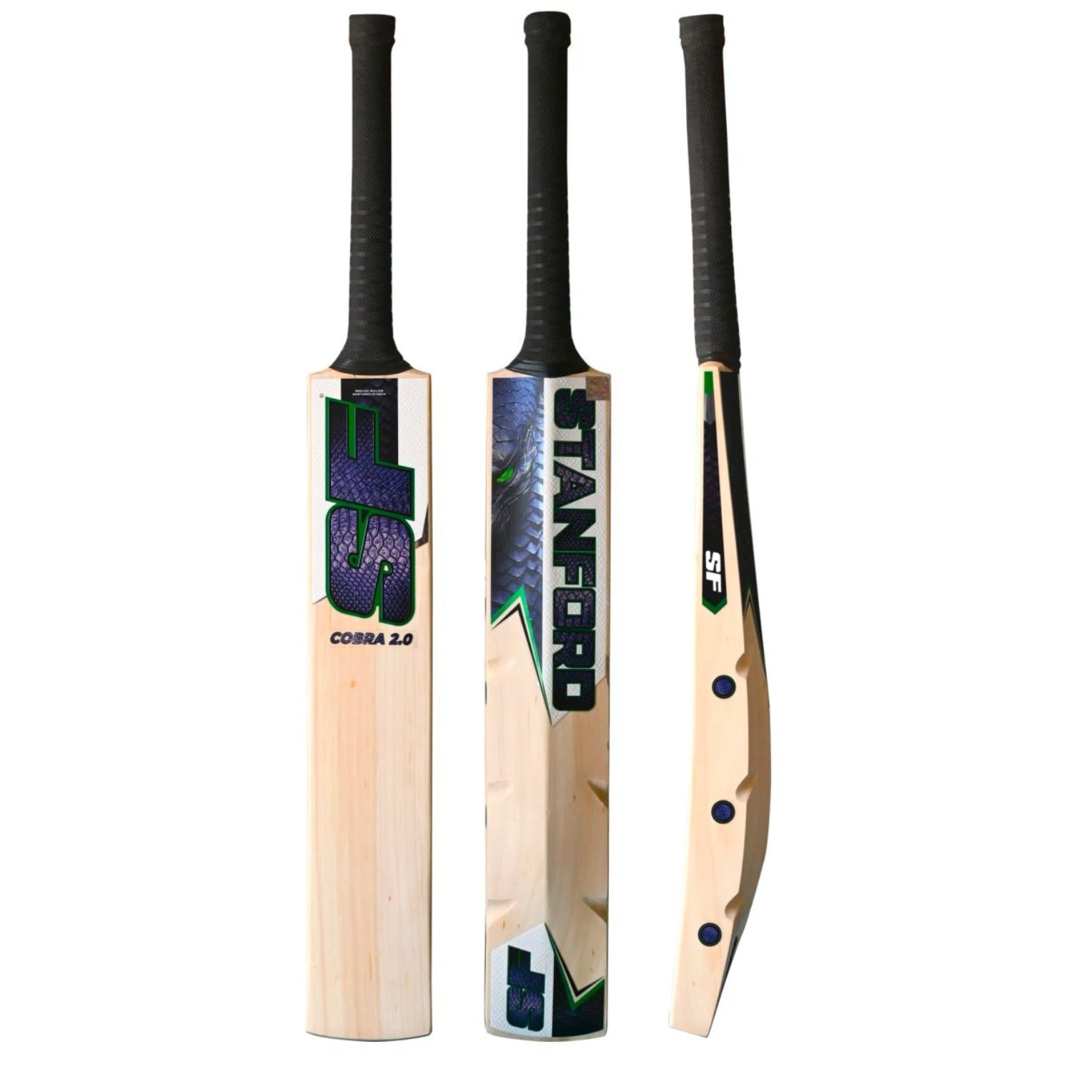 SF Cobra 2.0 English Willow Cricket Bat SH | Premium Grade Willow | Lightweight & Durable | Thick Edges for Power Shots | Professional Adult Cricket Bat - Best Price online Prokicksports.com