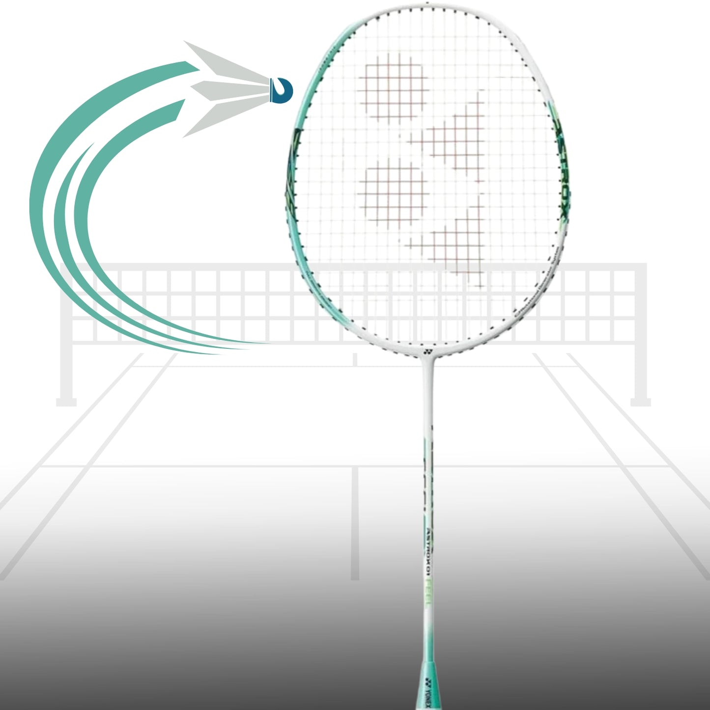 Yonex Astrox 01 Feel Strung Badminton Racquet (G4-4U) – White/Mint | Lightweight, Head-Heavy, High-Performance Racquet for Advanced Players | Power, Precision & Speed - Best Price online Prokicksports.com
