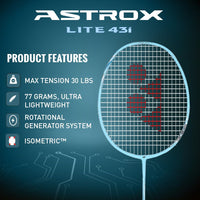 Yonex Astrox Lite 43i Strung Badminton Racquet | Lightweight Head Heavy Racquet - Best Price online Prokicksports.com