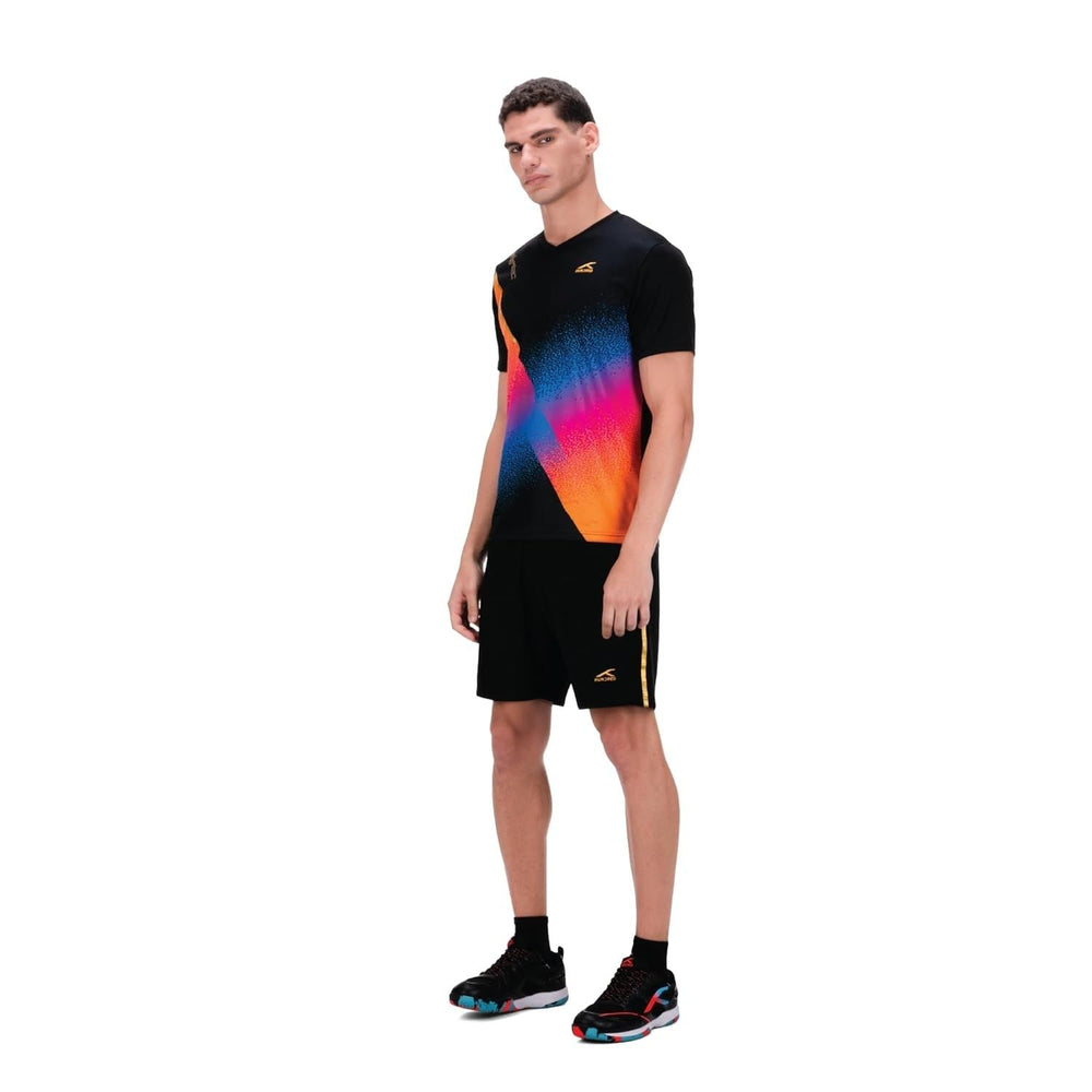 Hundred HBTS-5M265 V-Neck Badminton T-Shirt – Men Lightweight Quick Dry Sports Tee for Badminton, Training & Fitness - Best Price online Prokicksports.com