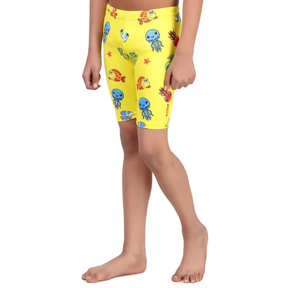 Viva Puffer 001 Kid’s Swimming Jammer, Yellow | Lightweight Swim Jammer with Stretch Fabric & Chlorine Resistance - Best Price online Prokicksports.com
