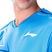 Li-Ning ATSUA51 Men’s V-Neck Badminton T-Shirt – Lightweight Polyester, Quick-Dry, Breathable Aura Sports Tee - Best Price online Prokicksports.com