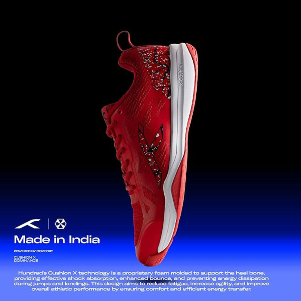 HUNDRED Blade Badminton Shoes (Non-Marking) | Multi-Sport Court Shoes | Lightweight Gum Rubber Sole | Indoor Sports – Badminton, Squash, Table Tennis, Volleyball & Basketball - Best Price online Prokicksports.com