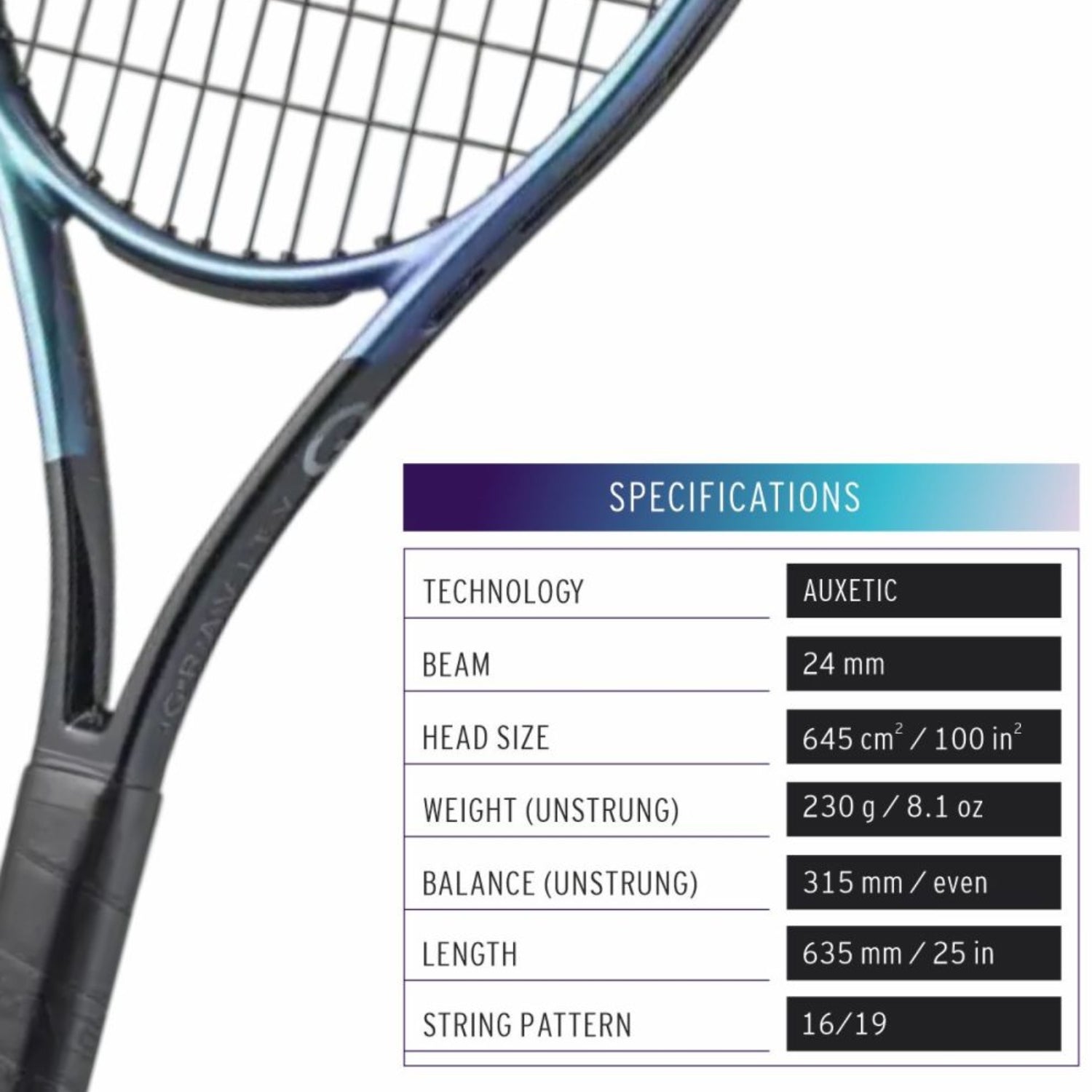 Head Gravity Jr.25 2025 Strung Tennis Racquet – 230g (G1 4 1/8) | Lightweight Graphite Composite Frame with Auxetic Technology for Junior Players, Black/Ice Blue - Best Price online Prokicksports.com