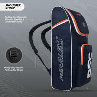 DSC Krunch Club Cricket Kitbag, Navy – Medium Duffle Kit Bag, Polyester & PU, Full Foam Padding, Front-Top Access, Multiple Pockets - Best Price online Prokicksports.com