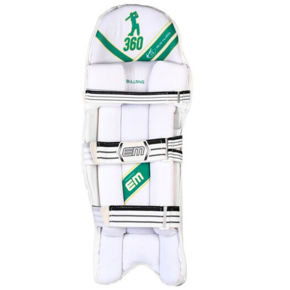 EM 360 Bull Ring Right Hand Cricket Batting Legguard – ABD 360 Bull Ring Hi‑Density Pads with Knee Socket for Right‑Hand Batsmen - Best Price online Prokicksports.com