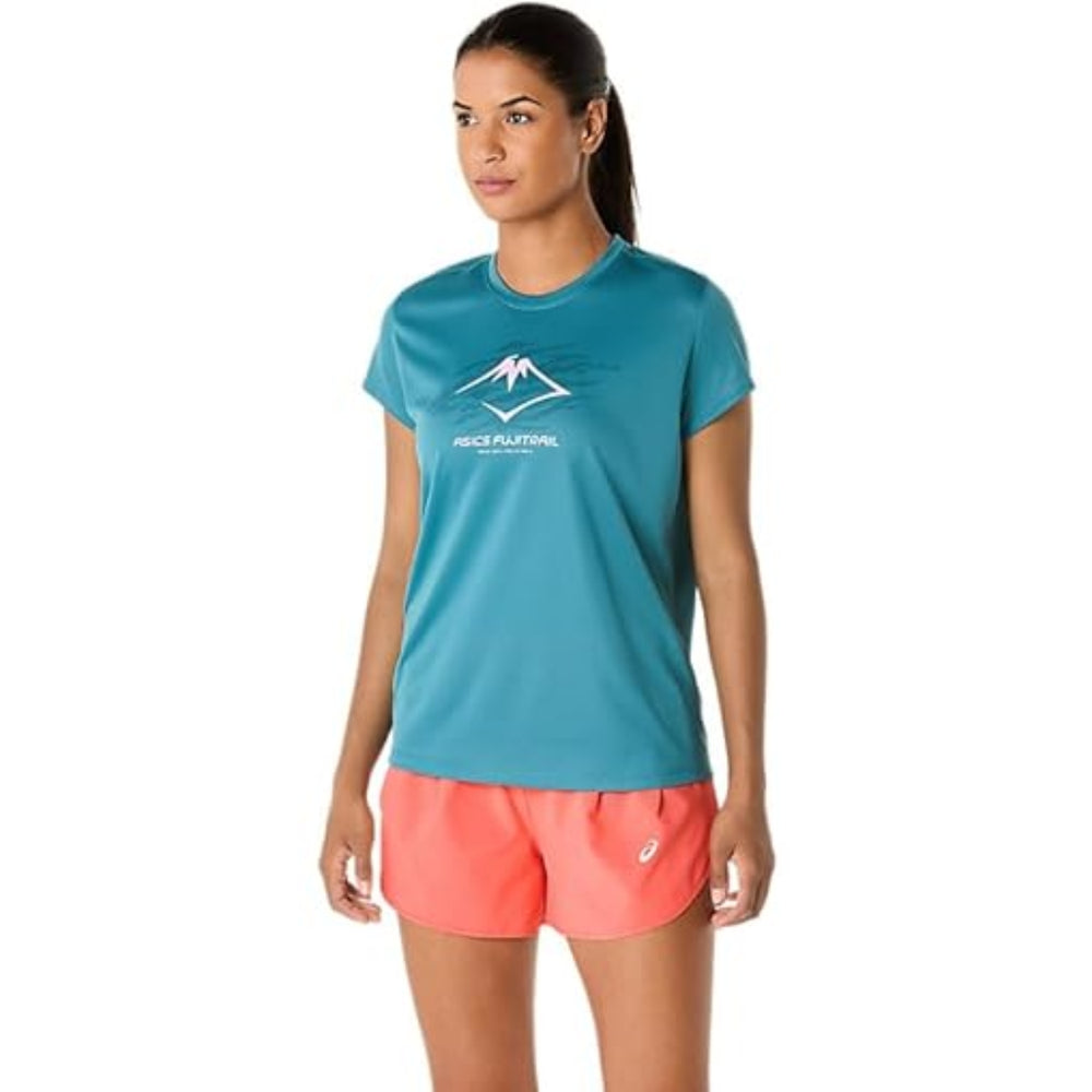 ASICS FUJITRAIL Logo SS Top for Women | Lightweight Quick-Dry Polyester T-Shirt with Breathable Fabric & Reflective Details for Trail Running - Best Price online Prokicksports.com
