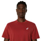 ASICS Court SS Top Men T-Shirt Roundneck – Burnt Red | Breathable Sportswear Tee for Training & Casual Wear - Best Price online Prokicksports.com