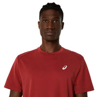 ASICS Court SS Top Men T-Shirt Roundneck – Burnt Red | Breathable Sportswear Tee for Training & Casual Wear - Best Price online Prokicksports.com