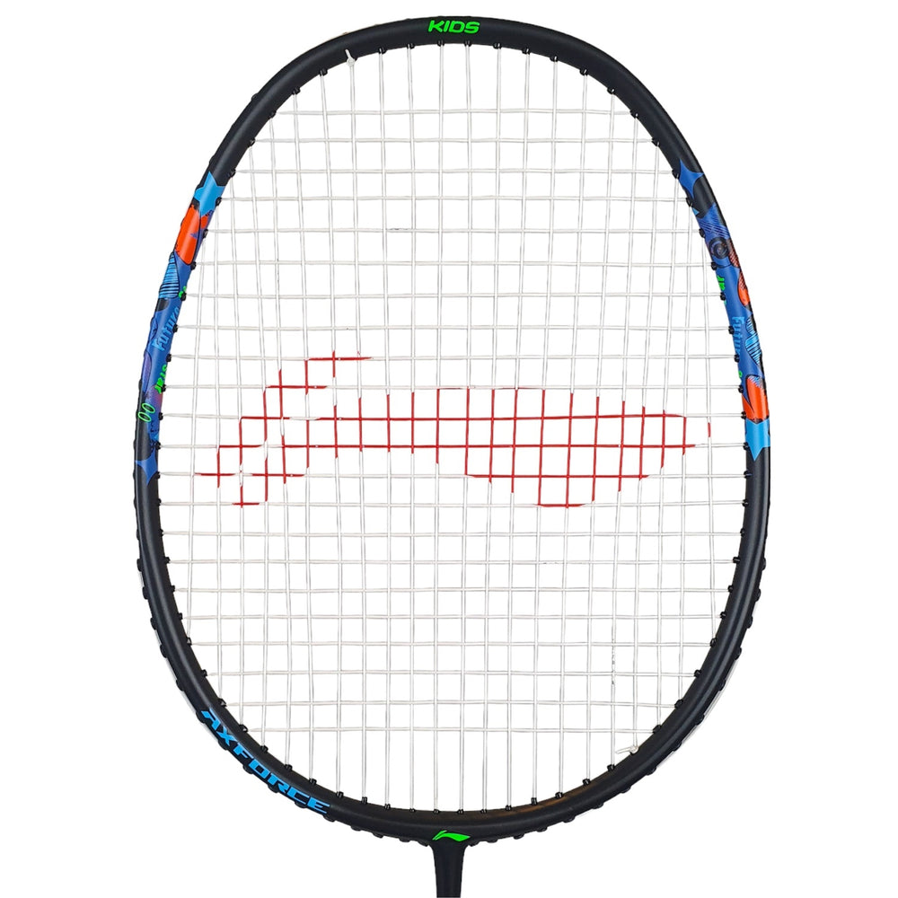 Li-Ning AX Force Kids Strung Badminton Racquet – Black/Blue (G6) | Lightweight Junior Racquet with Flexible Shaft & Durable Build - Best Price online Prokicksports.com