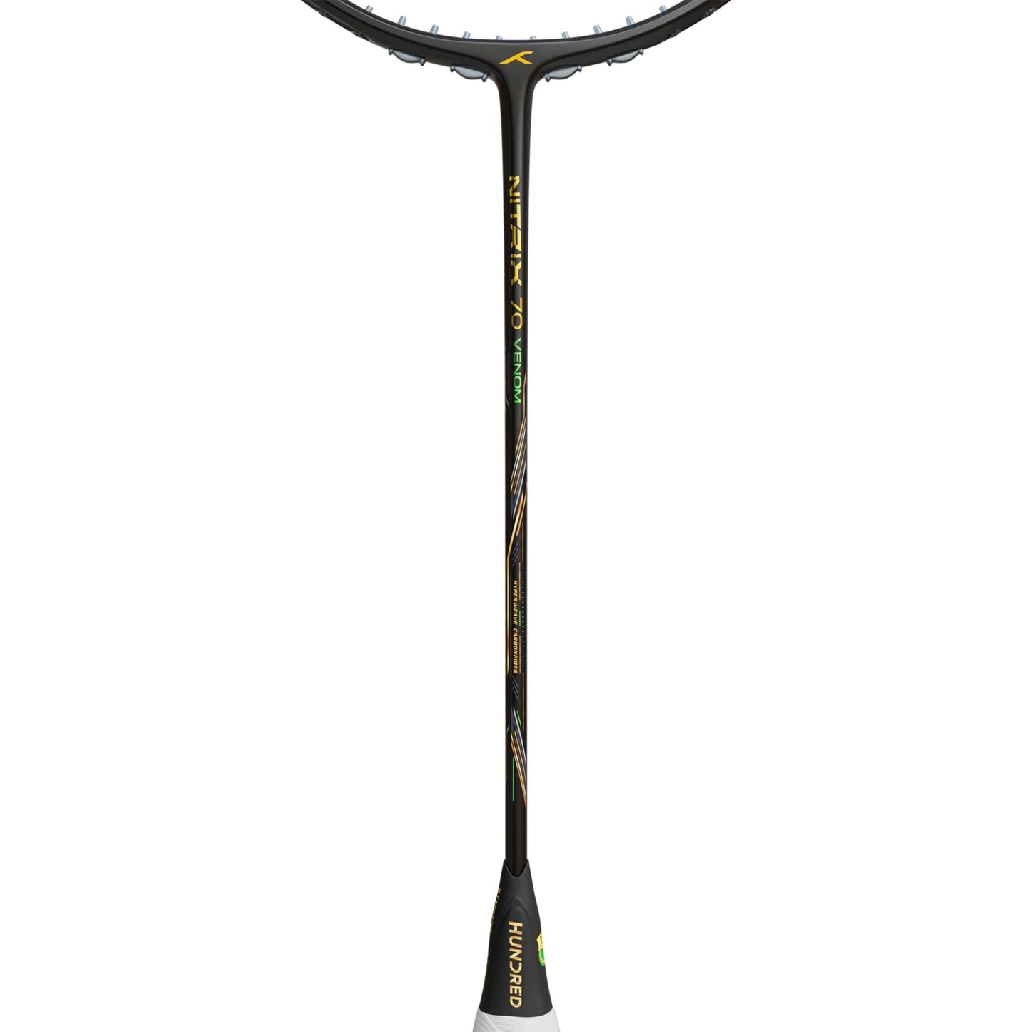 Hundred Nitrix 70 Venom Unstrung Badminton Racquet – Black/Green (4U) | Pro-Level Head-Heavy Power with M46X Carbon & Vaporshaft 6.1 mm - Best Price online Prokicksports.com