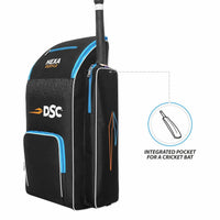 DSC Hexa Cricket Kit Bag – Black/Blue, Premium Large Capacity Cricket Gear Bag with Durable Fabric & Multi-Compartment Storage - Best Price online Prokicksports.com