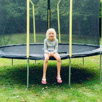 Plum Wave Springsafe Trampoline & Enclosure 14ft | Extra Large Outdoor Family Trampoline with Safety Net & Padded Springs | Black/Green – Model 30249 - Best Price online Prokicksports.com