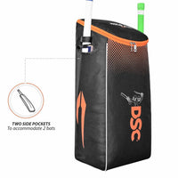 DSC Hold All X2 Cricket Kit Bag – Black/Orange, Large Capacity Cricket Gear Bag with Durable Fabric & Multiple Compartments - Best Price online Prokicksports.com
