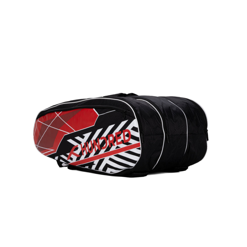 HUNDRED(HBCK-2M144-1) Racquet Bag – Spacious & Durable Black / Kit Bag for Rackets, Shoes & Accessories | Durable, Lightweight & Stylish - Best Price online Prokicksports.com