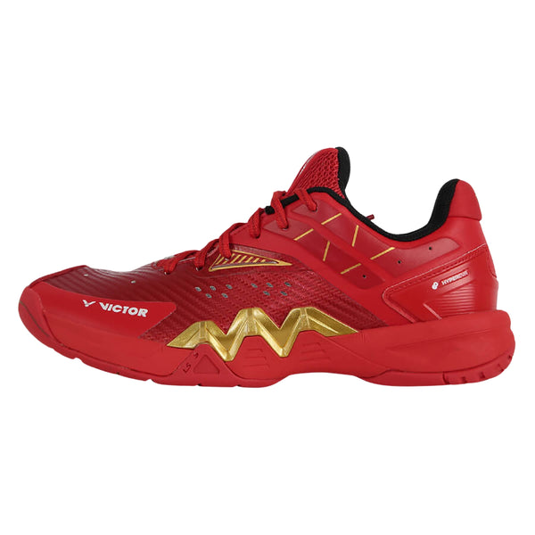 Victor P8500II-D Badminton Shoes – Racing Red, Shock Absorbing, Anti-Slip, Cushioning Sports Shoes for Men, Lightweight & Durable for Indoor Courts
