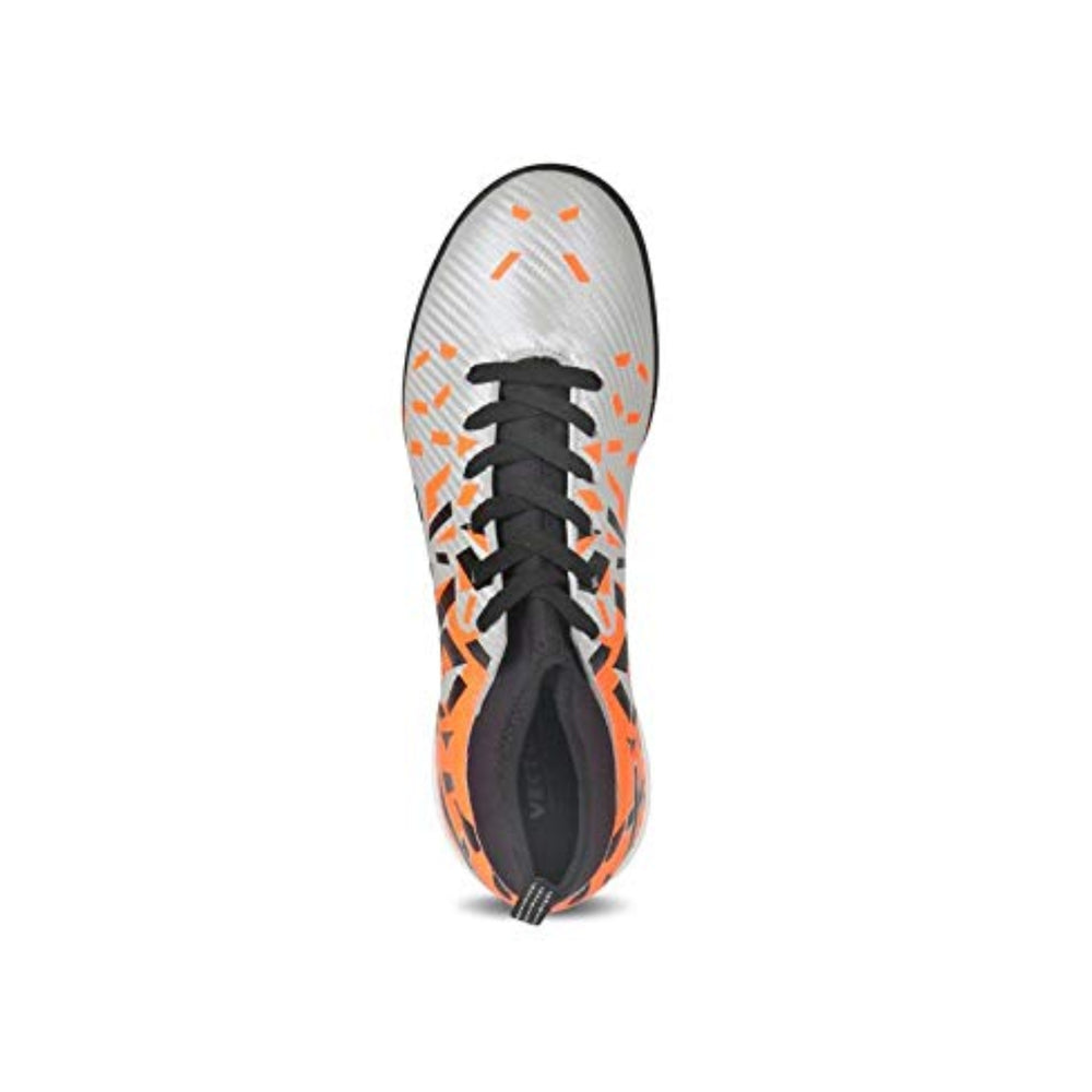 Vector X Flame Indoor Football Shoes – Lightweight Futsal Shoes with Non-Marking Rubber Sole, Superior Grip & Comfort for Indoor Court Play, Silver/Orange - Best Price online Prokicksports.com