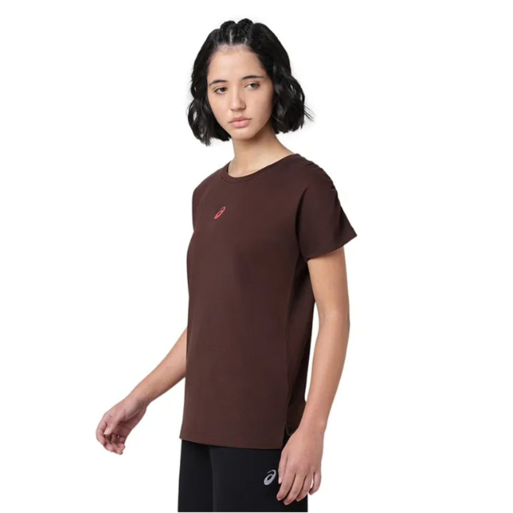ASICS Gathered Shoulder SS Top for Women | Round Neck Sports T-Shirt - Best Price online Prokicksports.com