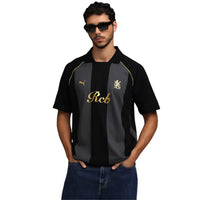 PUMA x RCB Striper Polo II Polo T-Shirt for Men | Classic Collar with Button Placket, Knitted Fabric & Official RCB Branding - Best Price online Prokicksports.com