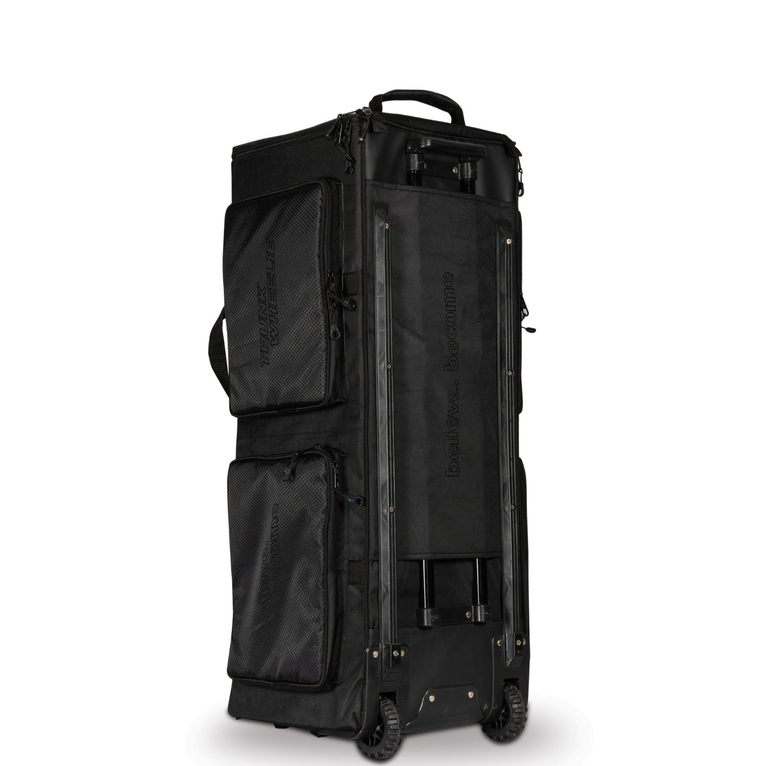 SG KLR Trunk Wheelie Cricket Kit Bag Large | Trolley Style Cricket Gear Bag with Wheels & Pull Handle | Heavy Duty Travel Kit Bag – Black - Best Price online Prokicksports.com
