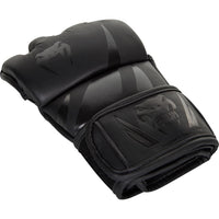 VENUM Challenger 4 oz MMA Gloves – PU Leather Training & Fighting Gloves with Velcro Strap, Small, Blac