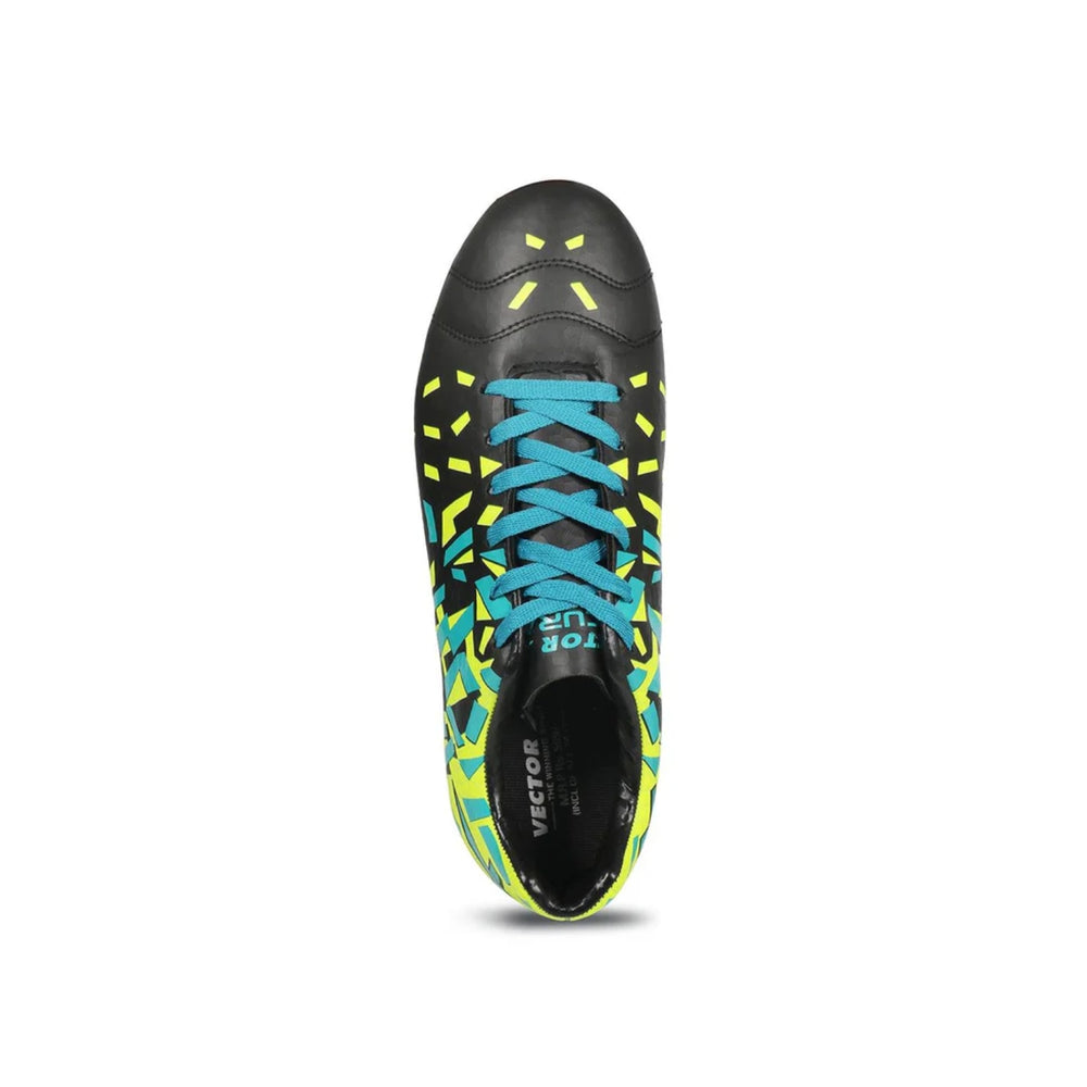Vector X Men's Synthetic Acura Football Shoes – Lightweight Football Boots with Durable Grip Sole for Turf & Ground Play, Black/Green - Best Price online Prokicksports.com
