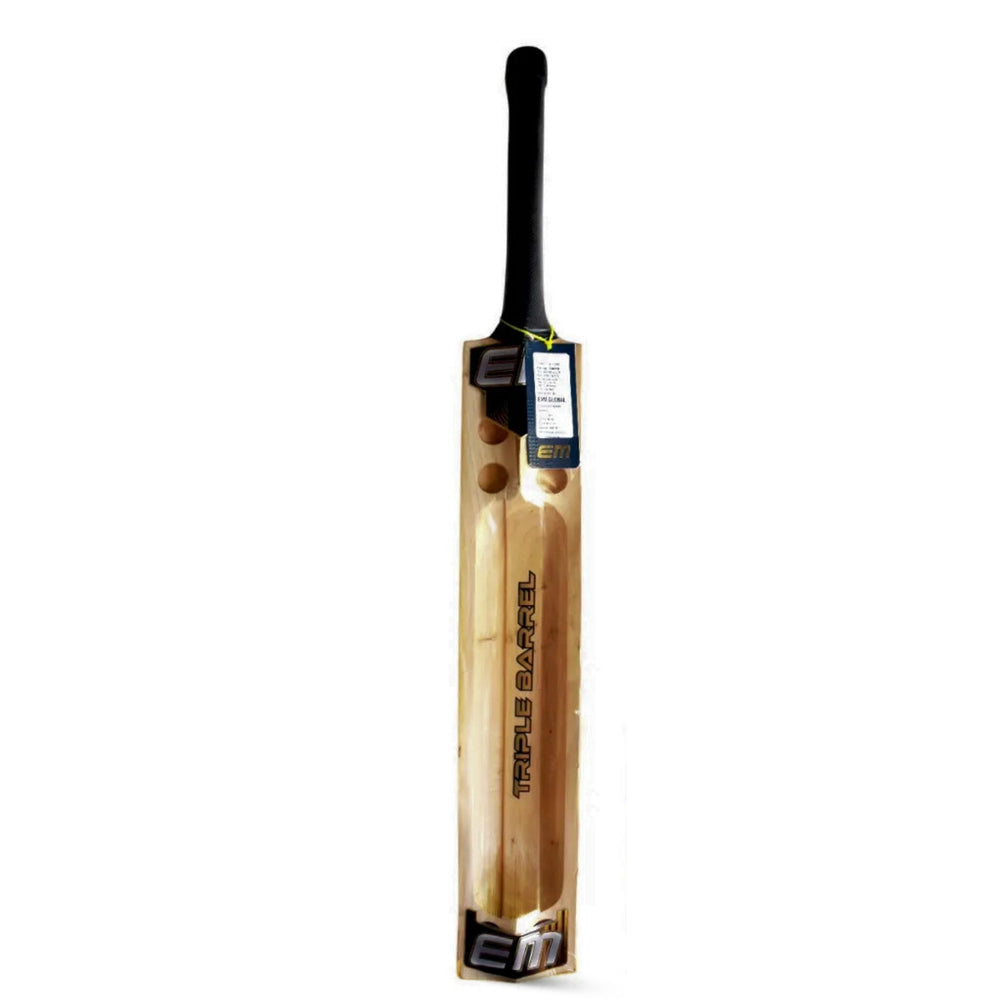 EM Triple Barrel Kashmir Willow Tennis Cricket Bat – SH (Short Handle), Power Hitting Bat for Tennis Ball Cricket - Best Price online Prokicksports.com
