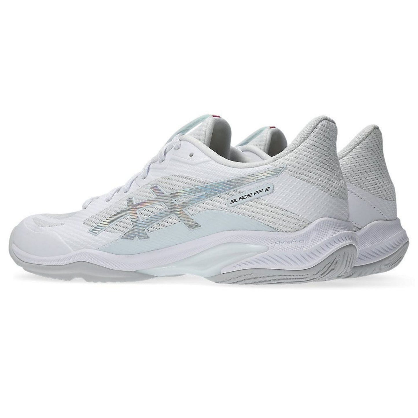 ASICS BLADE FF 2 Unisex Badminton Shoes – White/Pure Silver, Lightweight Indoor Court Shoes with FlyteFoam Cushioning & Non-Marking Outsole - Best Price online Prokicksports.com