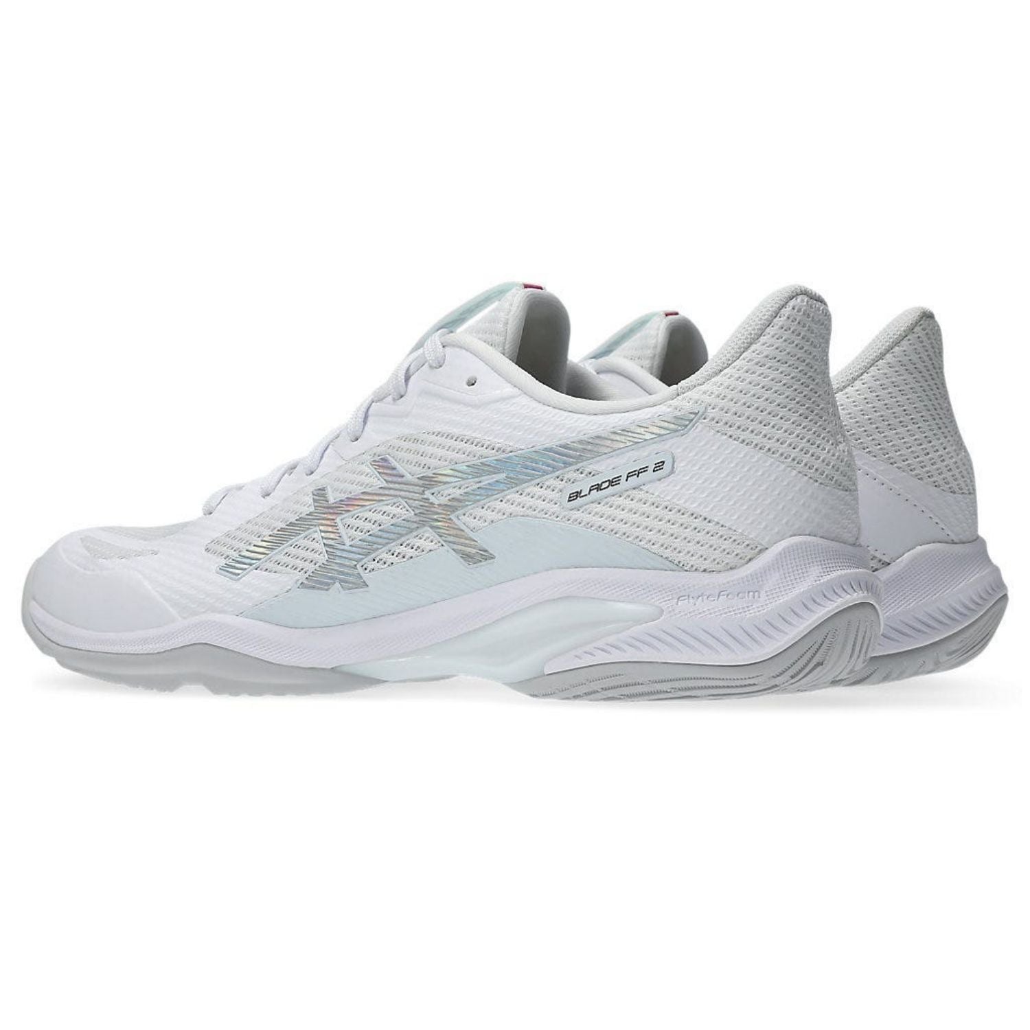 ASICS BLADE FF 2 Unisex Badminton Shoes – White/Pure Silver, Lightweight Indoor Court Shoes with FlyteFoam Cushioning & Non-Marking Outsole - Best Price online Prokicksports.com