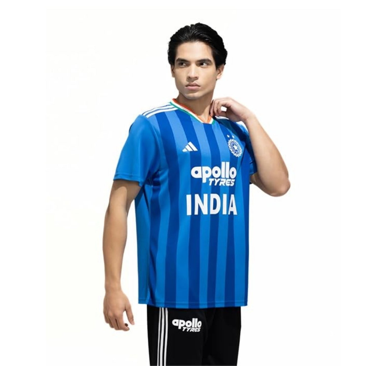 Adidas Indian Cricket Fan Jersey V-Neck T-Shirt | Breathable Sports Fanwear Tee | Official Team Style – Bright Royal Blue - Best Price online Prokicksports.com
