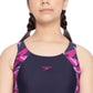 Speedo JF Hyp Boom Sp MSBK Legsuit, True Navy/Berry/Miami | Girls Full-Length Swimsuit with Chlorine Resistance & Stretch Fit - Best Price online Prokicksports.com