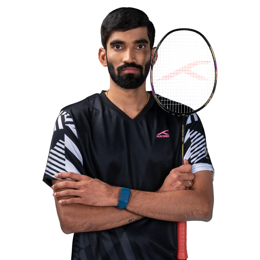 Hundred Nitrix Pro Unstrung Badminton Racquet – Black/Gold | Pro-Level Head-Heavy Power with M46X Carbon Fibre & Slim Shaft - Best Price online Prokicksports.com