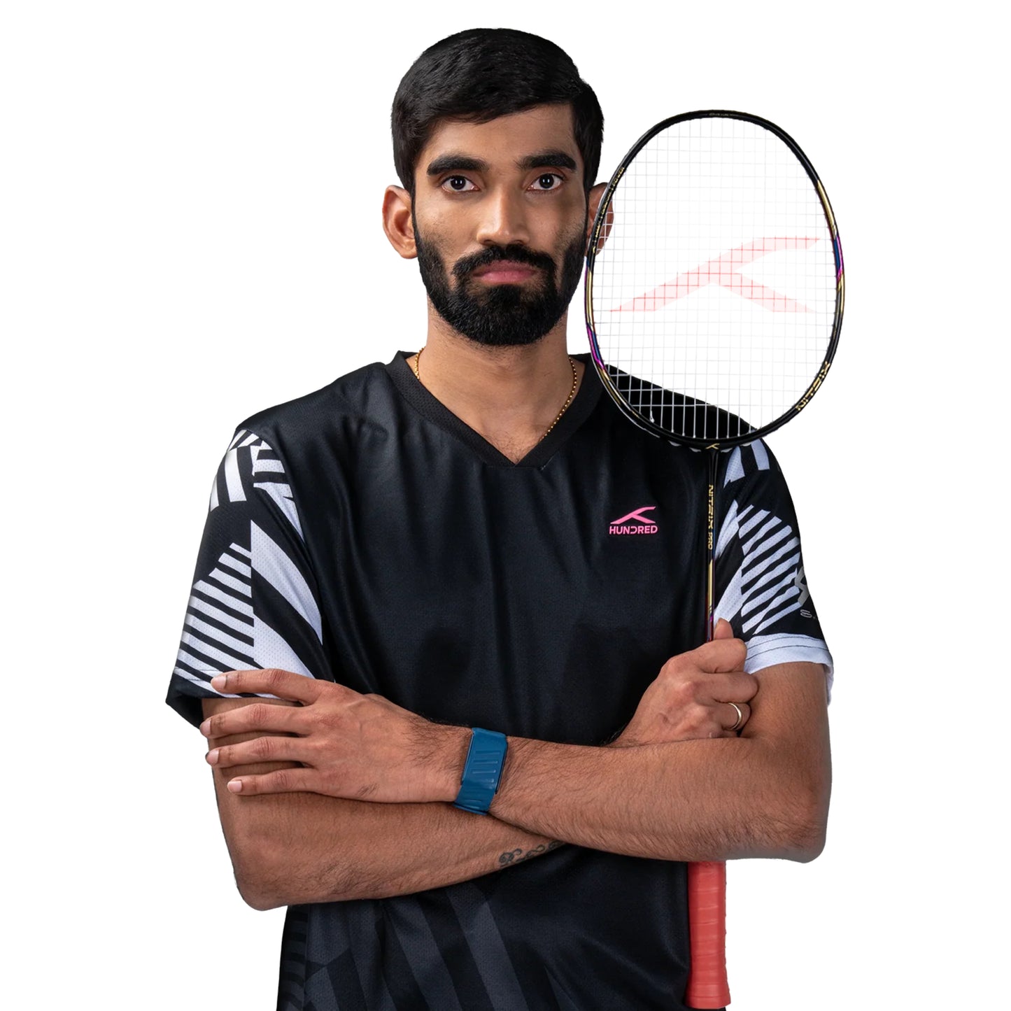 Hundred Nitrix Pro Unstrung Badminton Racquet – Black/Gold | Pro-Level Head-Heavy Power with M46X Carbon Fibre & Slim Shaft - Best Price online Prokicksports.com