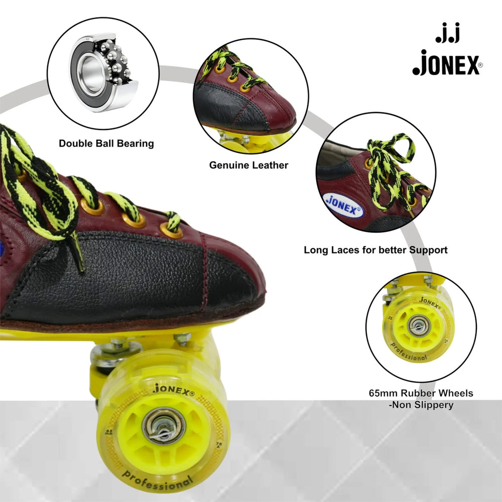 JJ Jonex Professional Quad Roller Skates | Adjustable Roller Skates with Superior Grip & Free Carry Bag - Best Price online Prokicksports.com