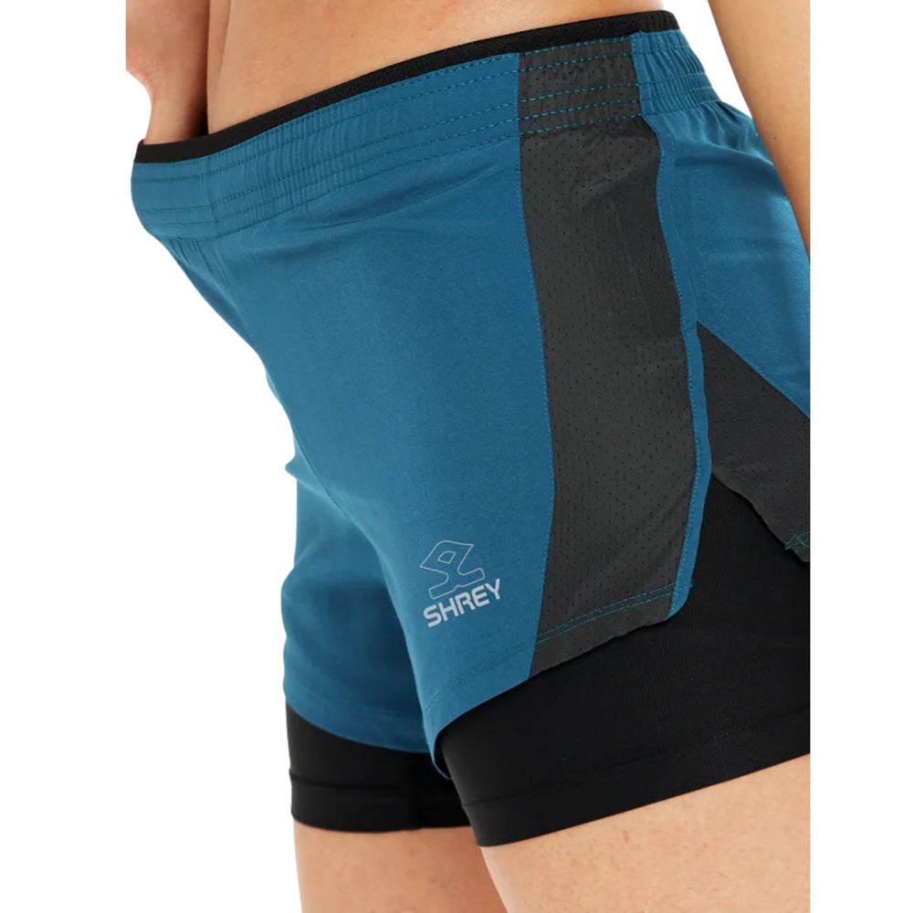 Shrey 2119 Pro Double Layer Short Women’s | Ultra-Light 2-in-1 Shorts with Built-In Compression, Breathable Mesh & High-Performance Fit - Best Price online Prokicksports.com