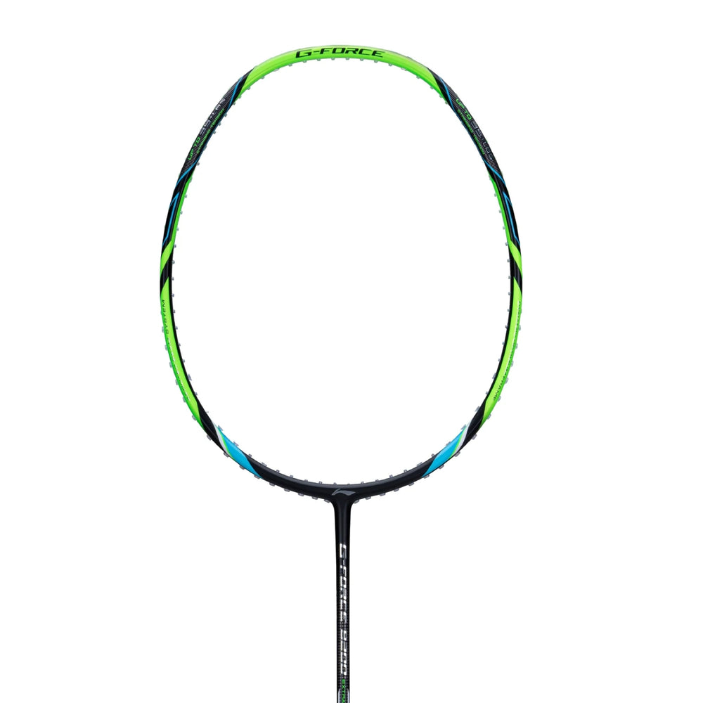 Li-Ning G-Force 8200 Extra Strong Strung Badminton Racquet (3U G6) | Head-Heavy Carbon Graphite Frame with Dynamic Optimum Frame & 35 lbs Tension (Black/Lime Green) - Best Price online Prokicksports.com